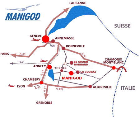 Chalet du Gran Maci Manigod : plan de localisation 